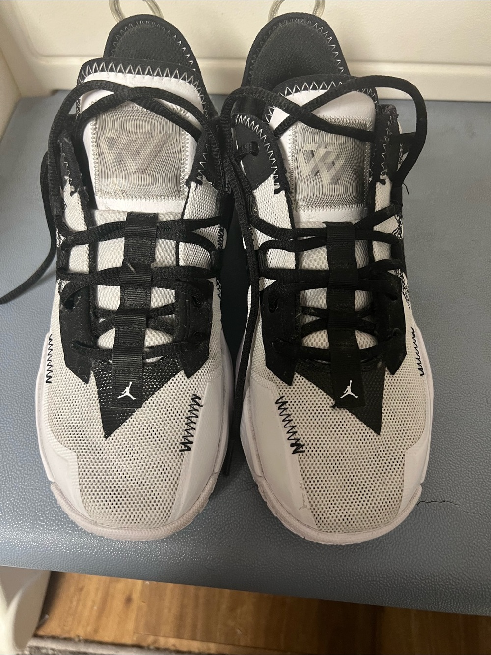 Jordan Men's Black and White Athletic Shoes